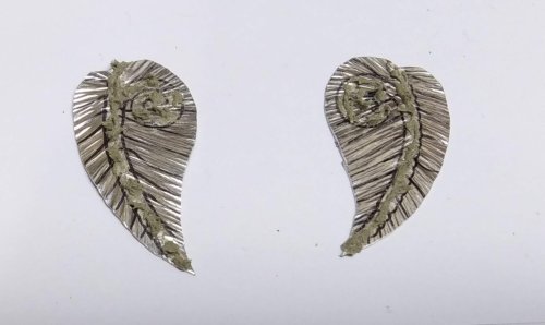 Judy Larson's Bali Style Earrings - , Contemporary Wire Jewelry, Stamping, Stamps, Butane Torch, Soldering, Solder, Drilling, Drill, Place medium paste solder